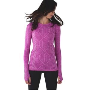 Lululemon Athletica Swiftly Tech Long Sleeve Cable Knit Top Size 6